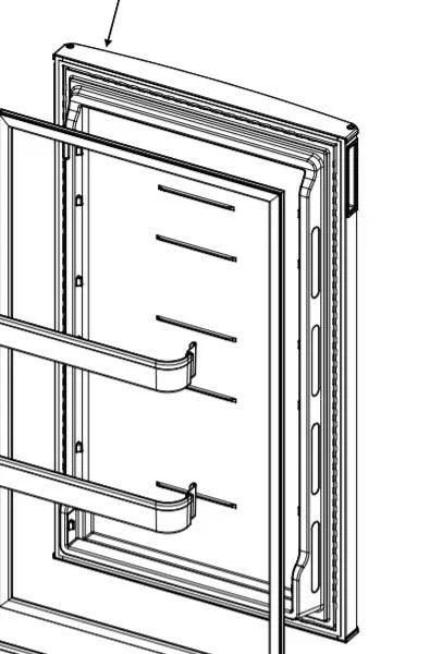 50896 – DAVE CARTER Refrigerator Door, Replacement For Norcold N10DCSS Polar Series Refrigerators Wrap Type Lower Sil...